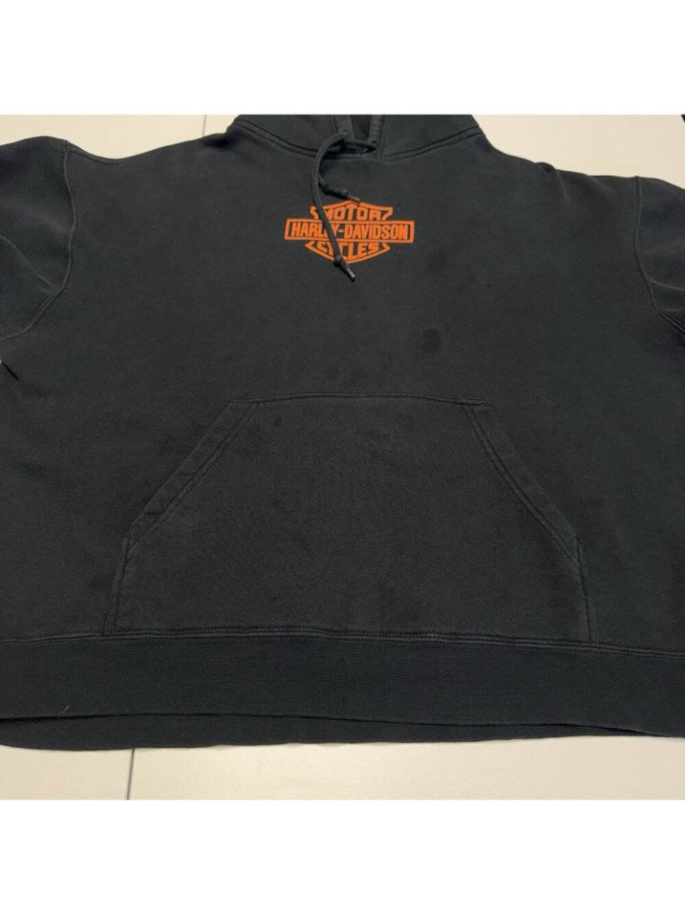Harley Davidson Hoodie Sweatshirt Mens 2XL Black Y2k Graphic Print Eagle Biker - Picture 4 of 13